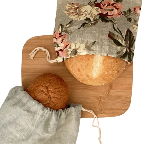 Linen Drawstring Bread Bag