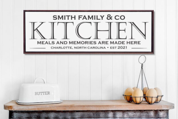 Personalized Family Kitchen Sign